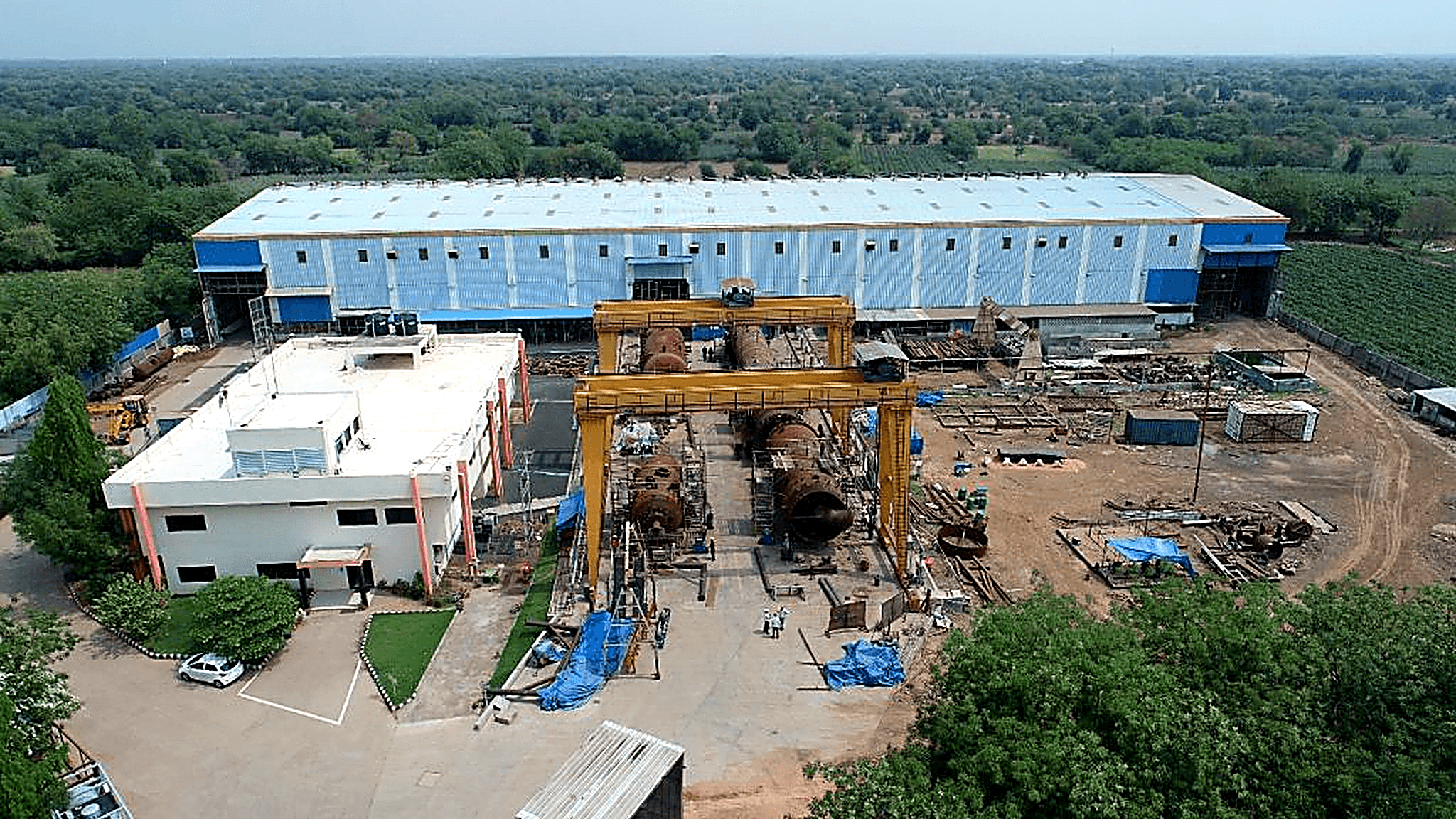 Aerial view of BEV manufacturing facility